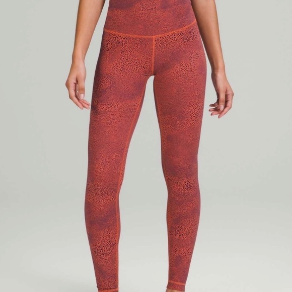 lululemon athletica Pants - 1075 lululemon Wunder Train High-Rise Tight - Size 4 -  Crackle Glaze Orange